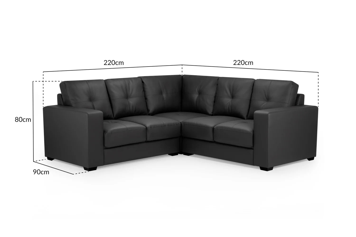 Olivia Sofa Black Large Corner
