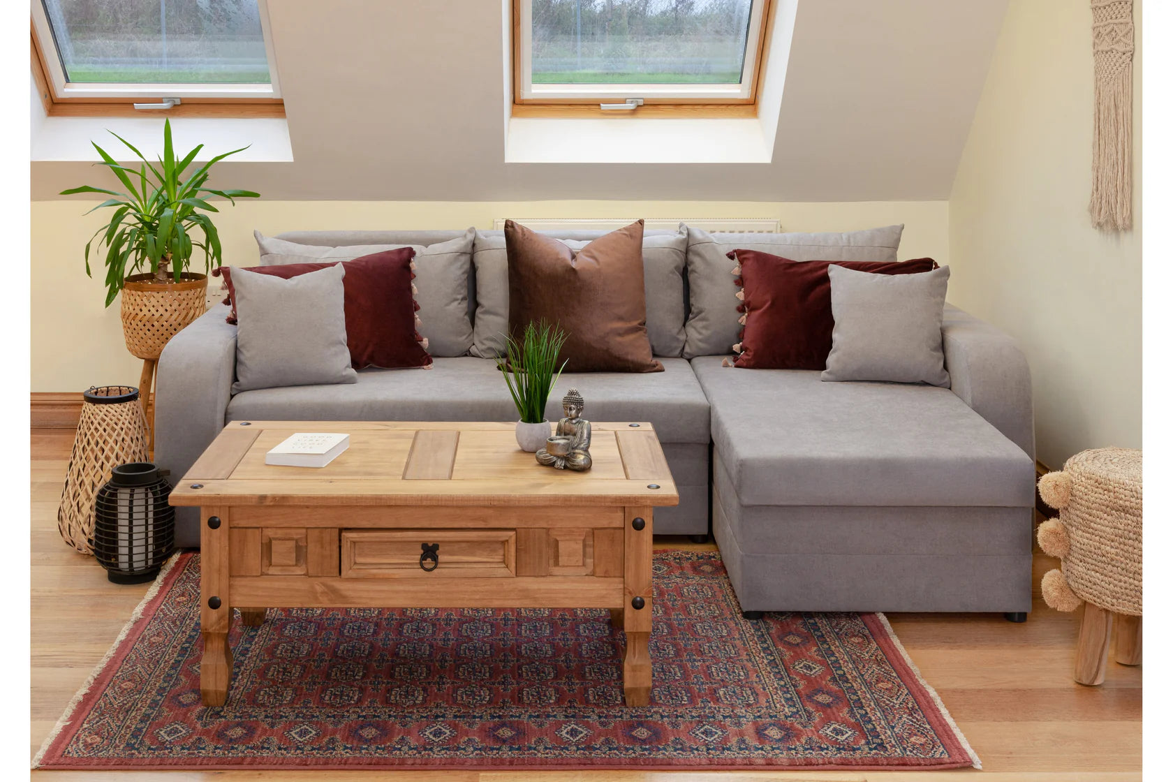 Carnaby Sofa Boucle Grey U Shape Corner